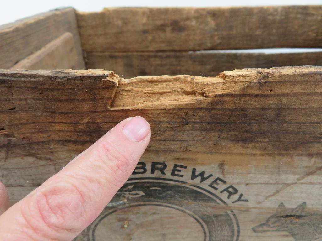 Fox River Brewery wood box, Berlin Wis, nice printing