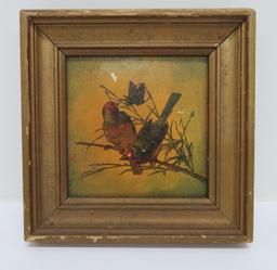 Wheeling 2SS framed bird tile, 4"