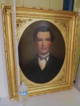 Early Portrait Oil painting in ornate gilt frame