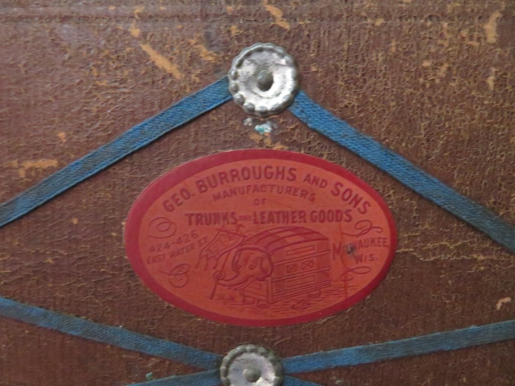 Geo Burroughs and Sons Milwaukee, leather trunk