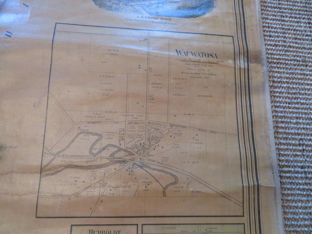 1858 HF Walling Map of Milwaukee County