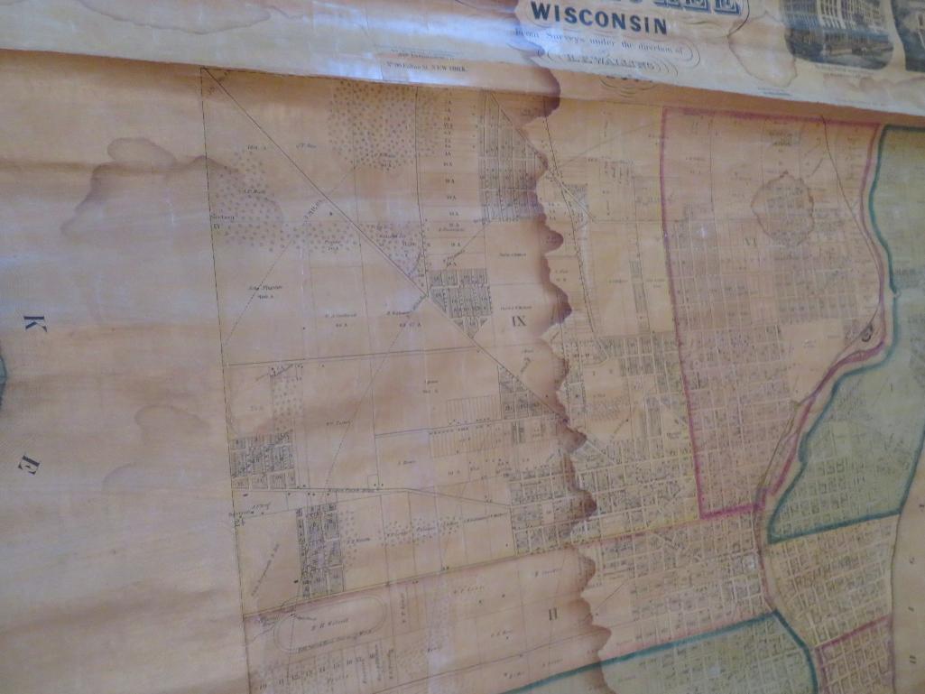 1858 HF Walling Map of Milwaukee County