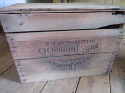 Wood Advertising crate, Chas. Baumbach Co Importers and Wholesalers, Milwaukee