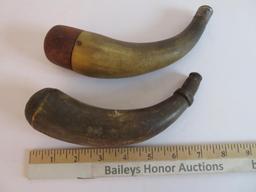 Two Antique Horn Powder horns, 7"