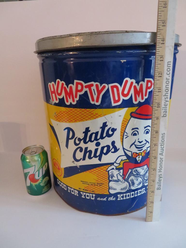 Humpty Dumpty Potato Chip tin, 14 1/2"