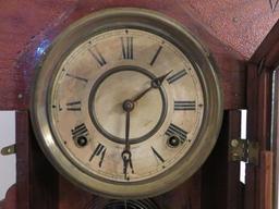 Gingerbread Clock, Ingraham, with key and pendulum