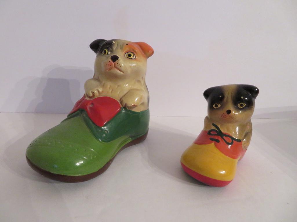 Two Adorable c 1940's Cat in shoe pencil sharpeners