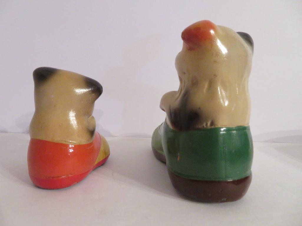 Two Adorable c 1940's Cat in shoe pencil sharpeners