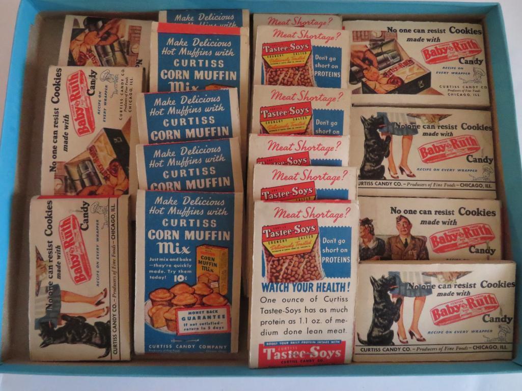 18 Kleenex advertising tissues, Baby Ruth, Tastee Soys, Curtis Corn Muffins
