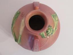 Roseville Thorn Apple Vase, 808-4", pink/green