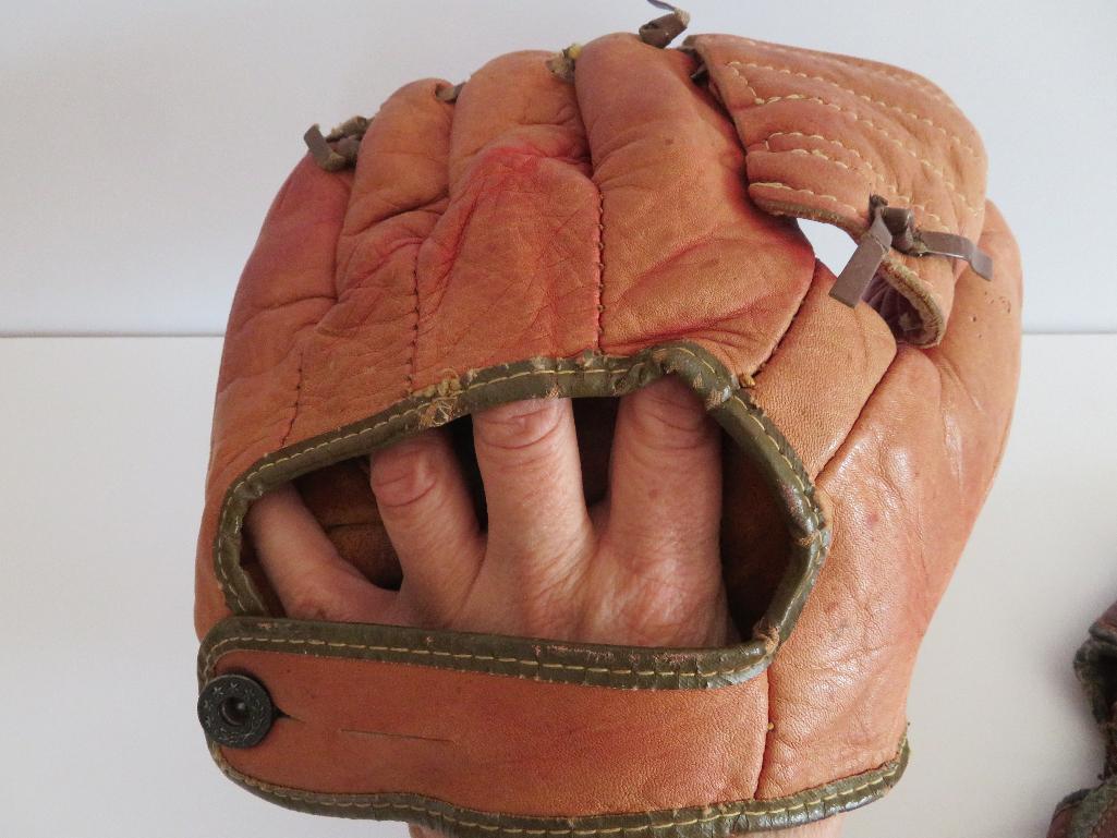 Three Vintage Baseball Gloves