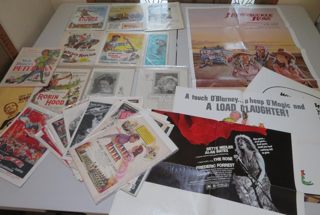 Movie Posters, lobby cards and advertising