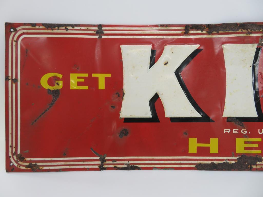 Kist metal sign, 29 1/2" x 7 1/2"