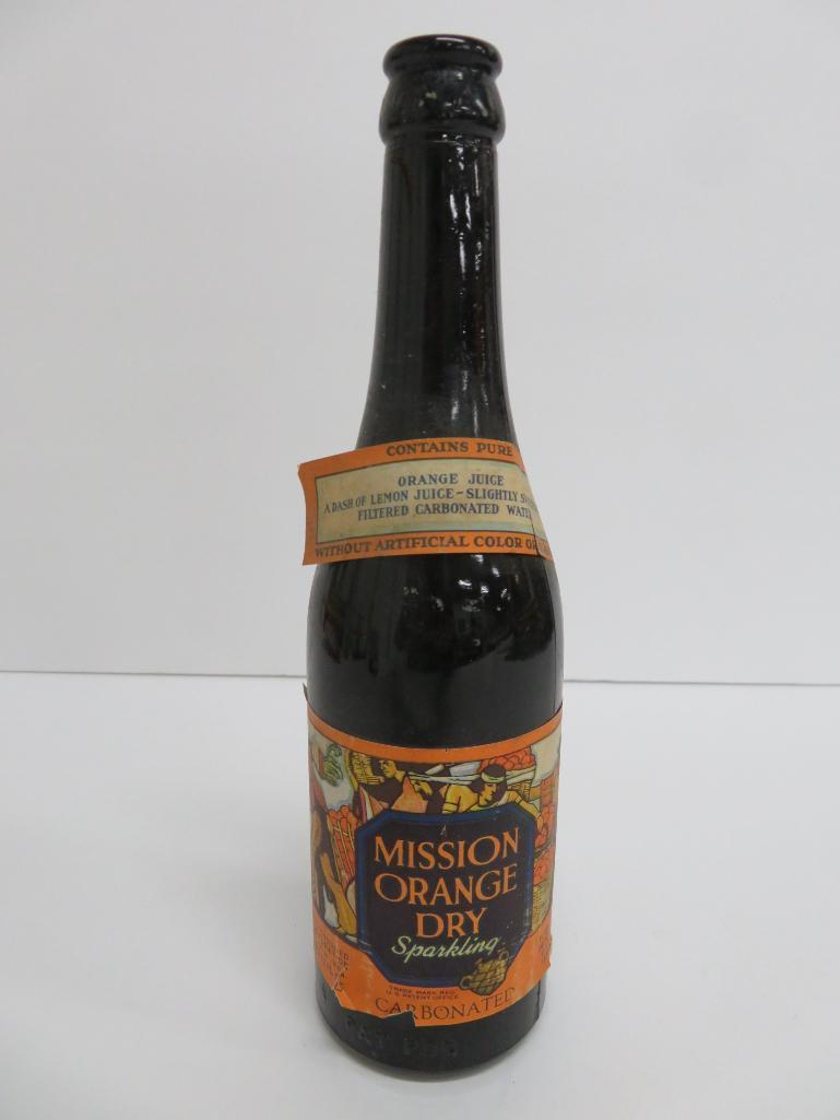 Canada Dry Sparkling Orange and Mission Orange paper label bottles