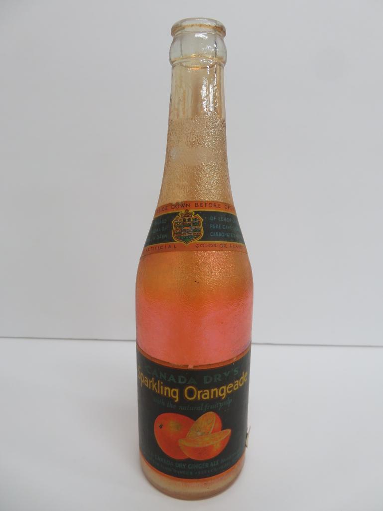 Canada Dry Sparkling Orange and Mission Orange paper label bottles