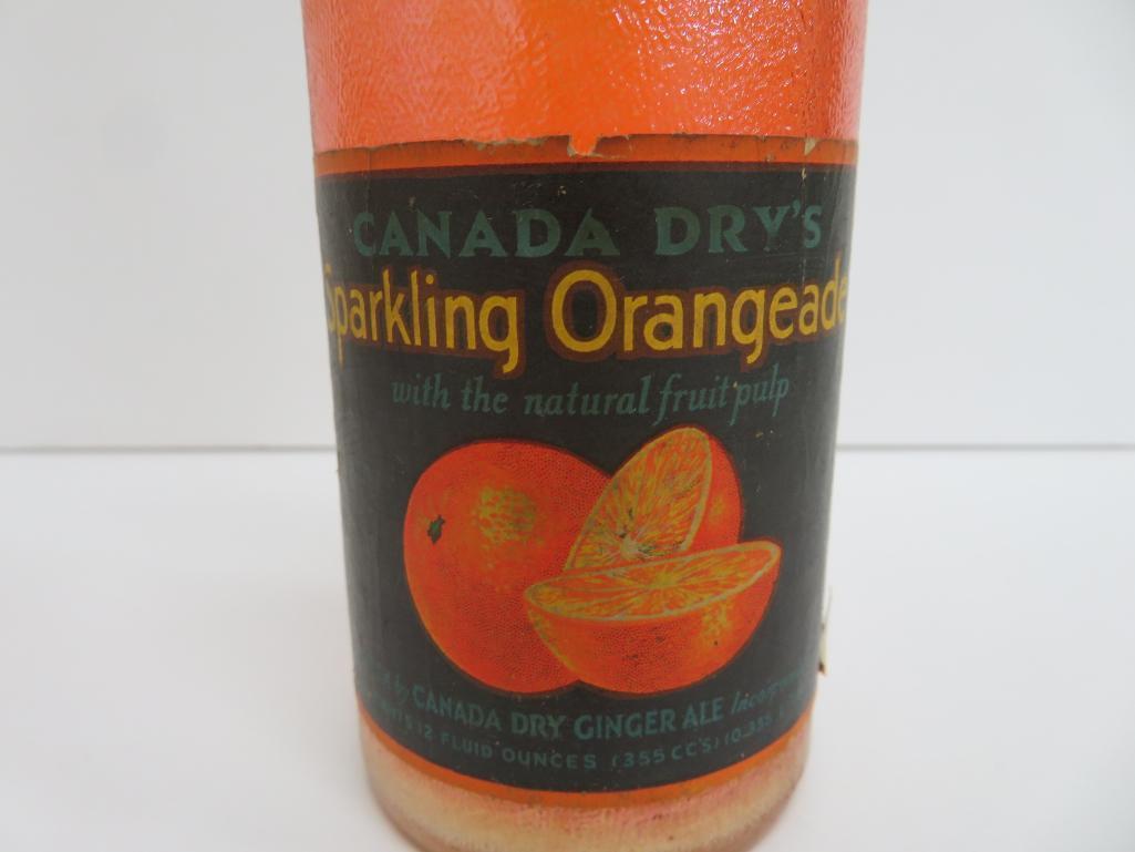 Canada Dry Sparkling Orange and Mission Orange paper label bottles