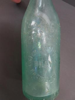 Billy's Coca Cola bottle, Racine Wis, aqua, 7 3/4"