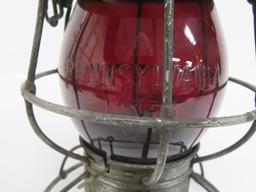 Adlake Pennsylvania Lines Red Globe Railroad Lantern, 10"