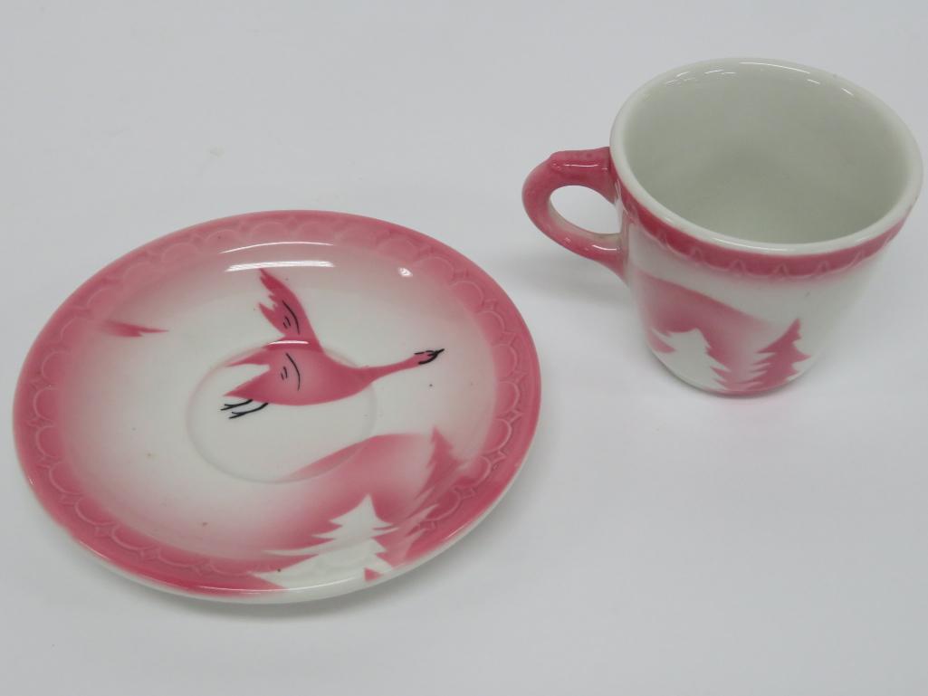 Milwaukee Road, The Traveler Pattern, pink, Railroad China, c 1939