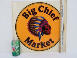 Big Chief Market original decal, 16" round