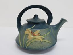 Blue Zephyr Lily Teapot, 7" tall