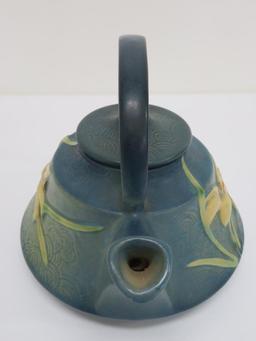 Blue Zephyr Lily Teapot, 7" tall