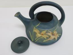 Blue Zephyr Lily Teapot, 7" tall