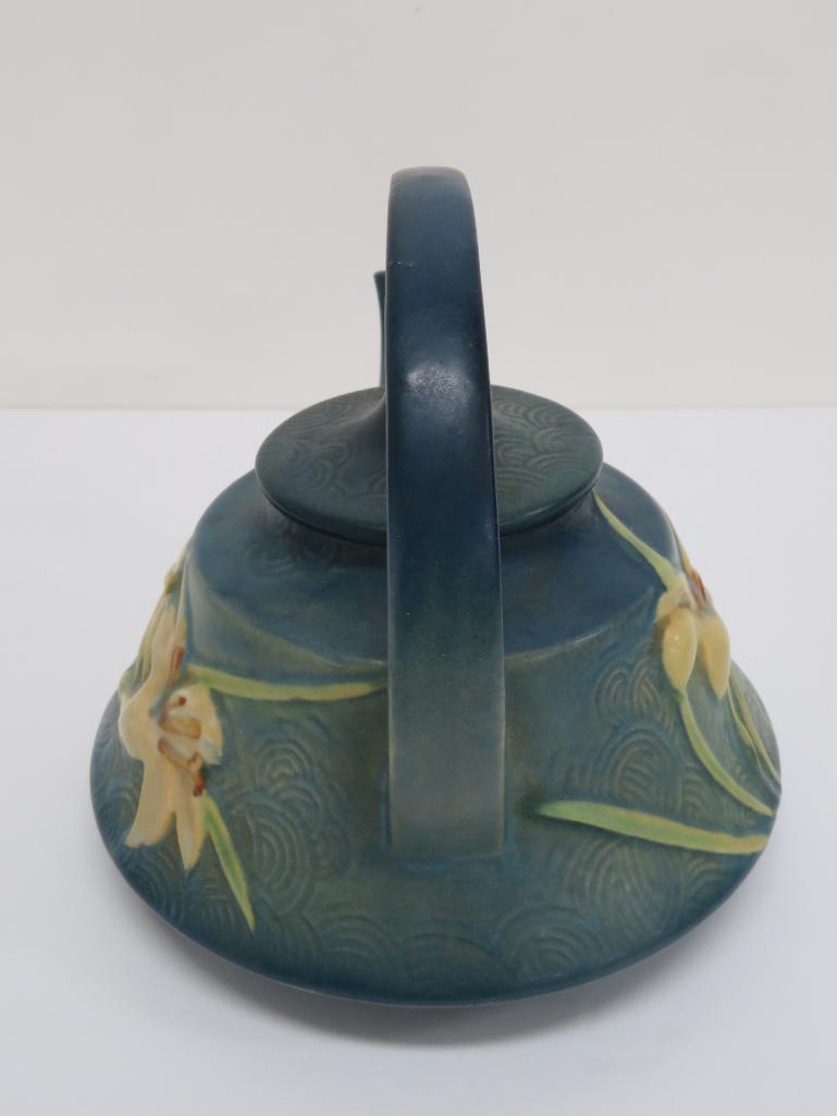 Blue Zephyr Lily Teapot, 7" tall