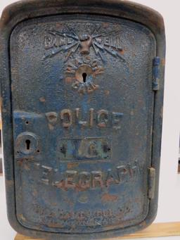 Game Well Police Telegraph Box, c 1900, with red light on top