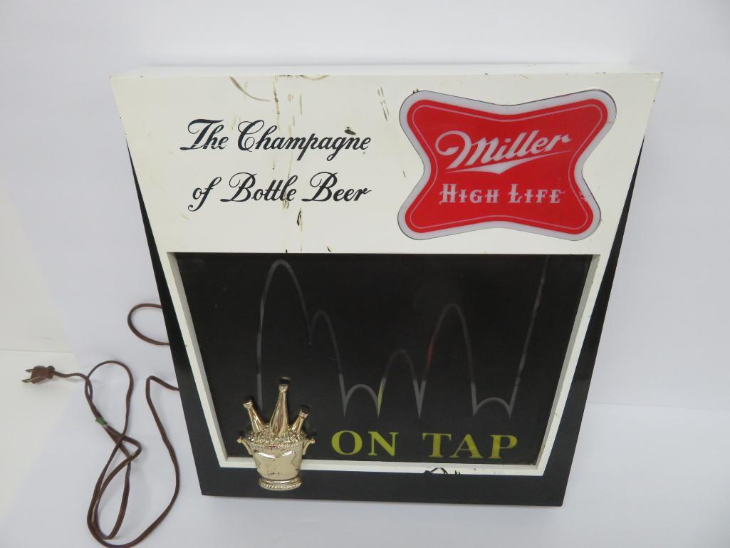 1960 Miller Champagne of Beer sign, F 1010