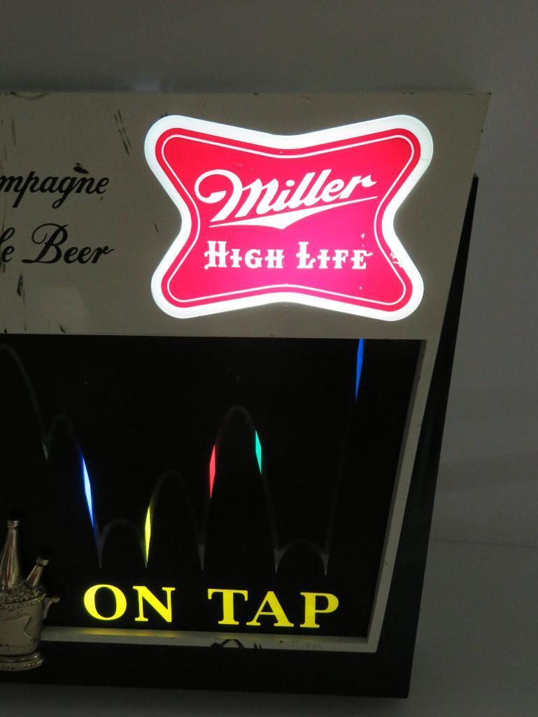 1960 Miller Champagne of Beer sign, F 1010