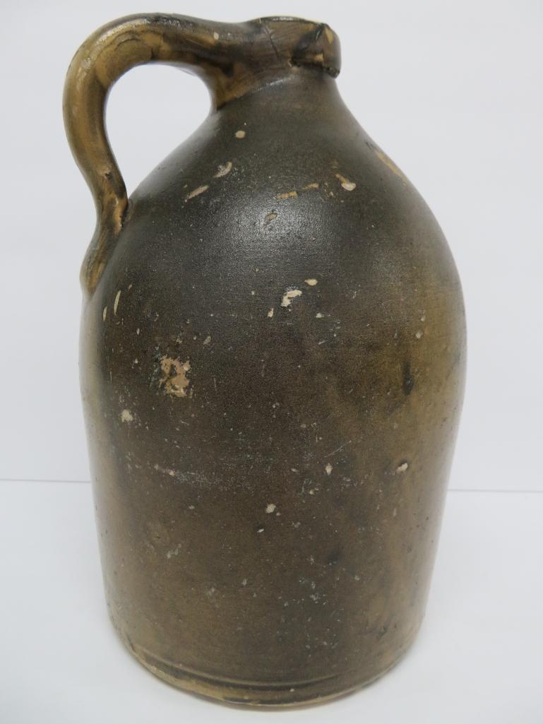 Farrar & Co stoneware jug, redware, Portage Wi, 12"