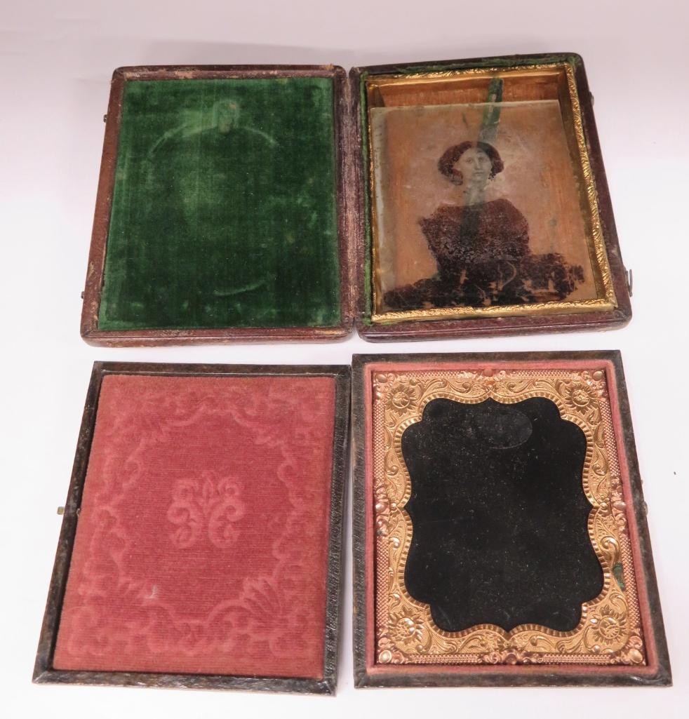 Nine Daguerreotypes, with and without cases