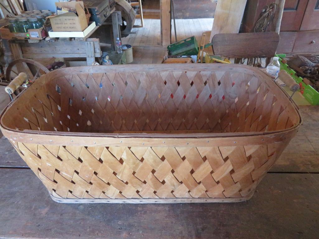 Two wicker and reed baskets