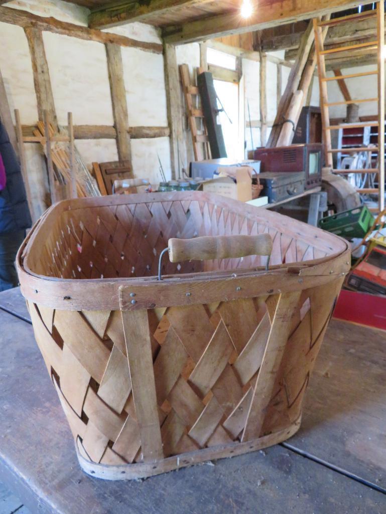 Two wicker and reed baskets