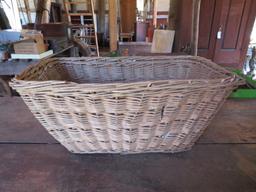 Two wicker and reed baskets