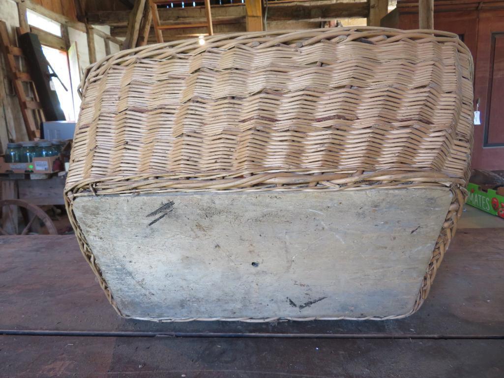 Two wicker and reed baskets