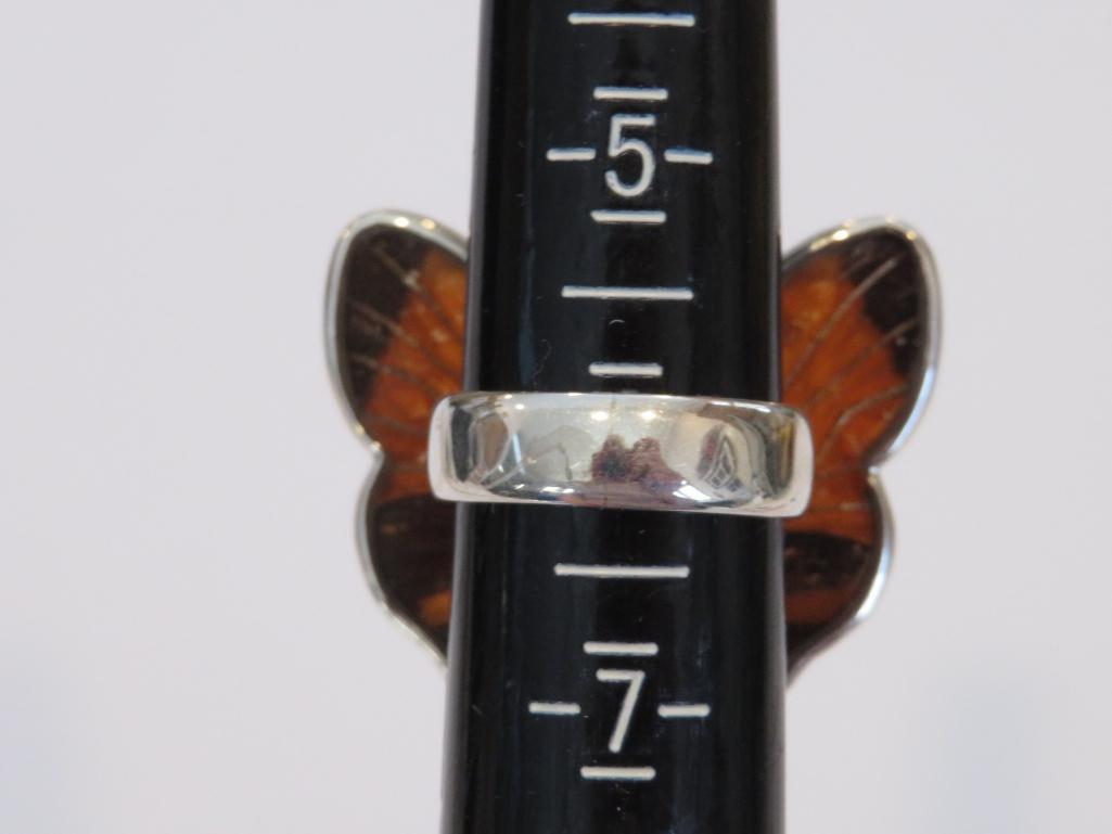 Butterfly wing ring, size 6, Peru, 950, WC designer