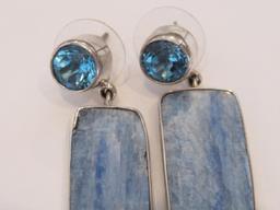 Lovely sterling silver and stone drop earrings by Charles Albert