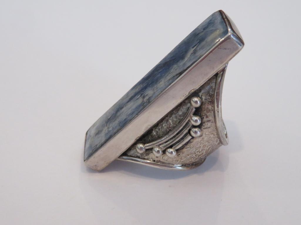 Large 2" stone ring, 925, about 7 1/2