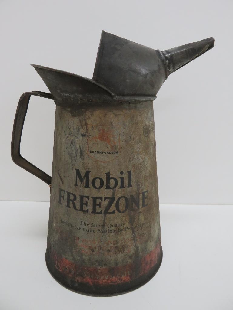 One Gallon Mobil Freezone oil can, 12", Socony Vacuum