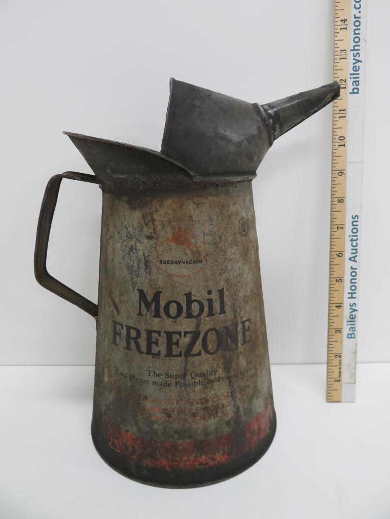 One Gallon Mobil Freezone oil can, 12", Socony Vacuum