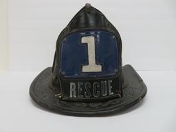 Cairens New Yorker, Leather Fire Dept helmet, c 1940/50