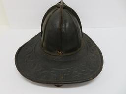 Cairens New Yorker, Leather Fire Dept helmet, c 1940/50