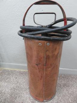 1920/30's coppersmith pump extinguisher, Milwaukee Fire Department, 26" tall