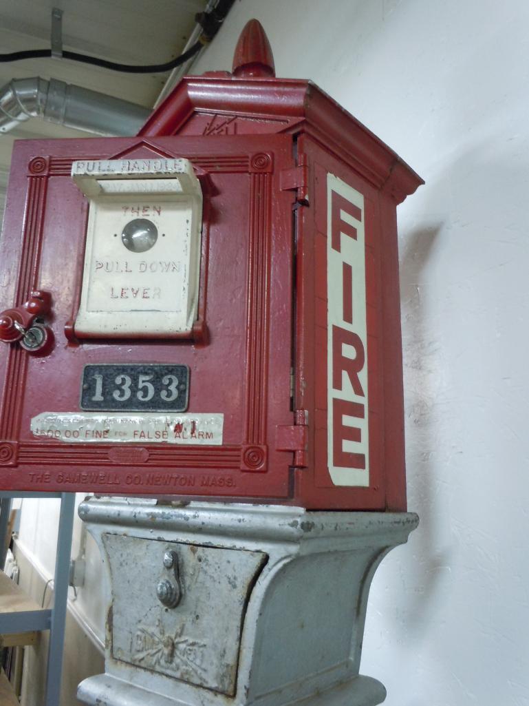 Great Fire Department Gamewell Fire box with pedestal. City of Madison, c 1930