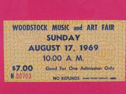 Woodstock Music and Art Fair Ticket, 4"