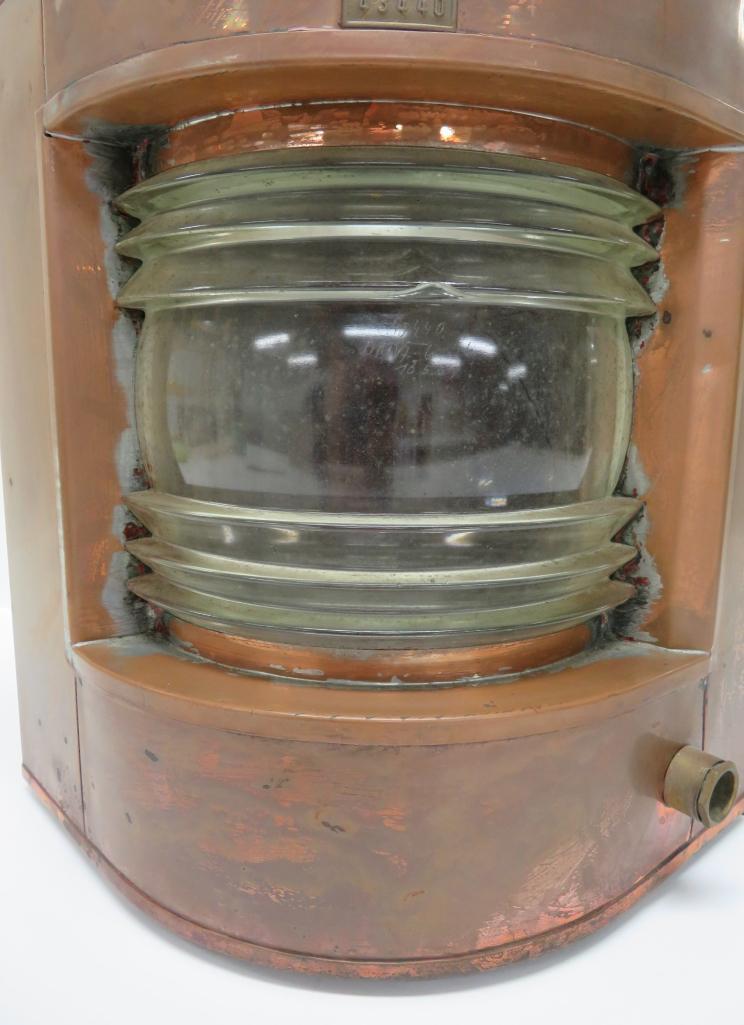 JH Peters & Bey, Hamburgh, 43440, copper navigational lantern