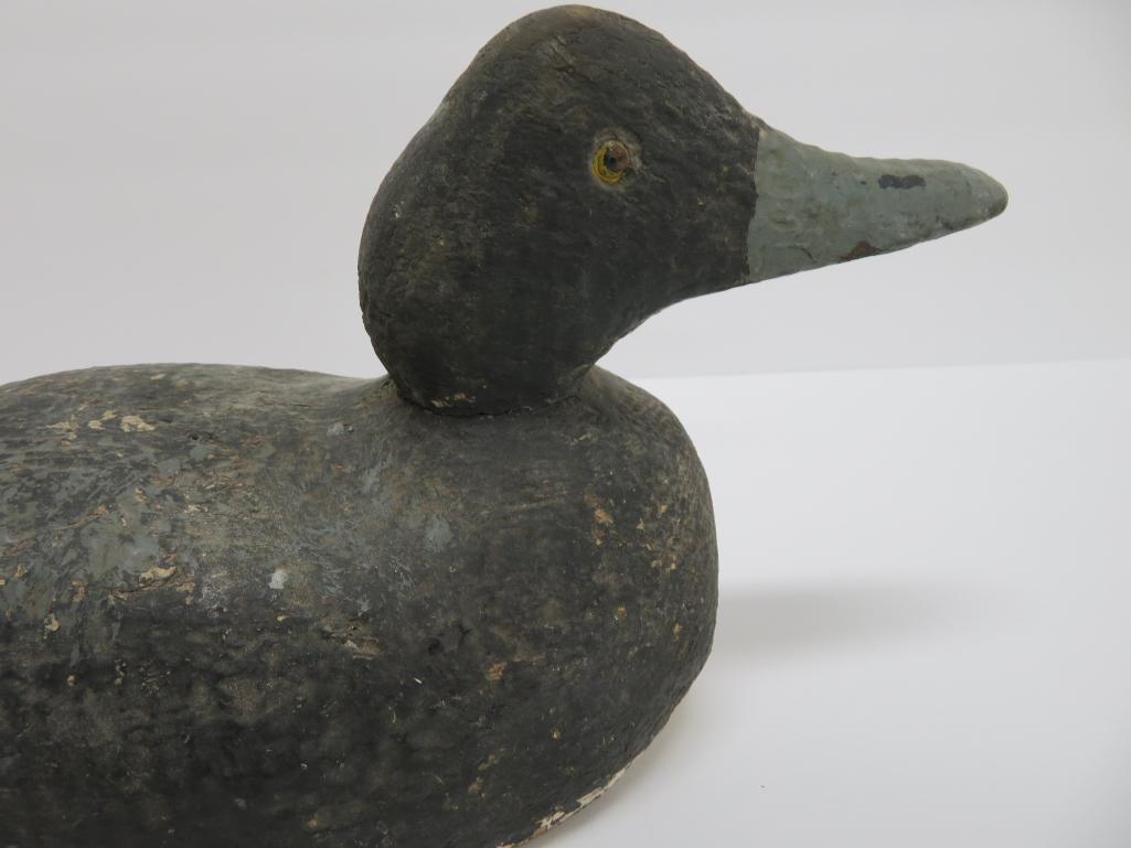 Vintage Wooden Duck Decoy, 14", glass eyes