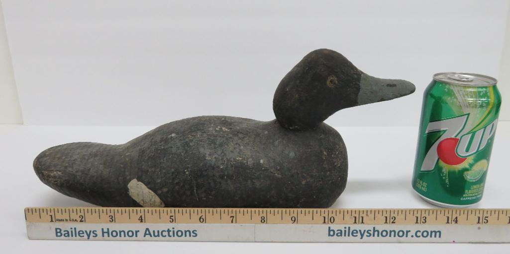 Vintage Wooden Duck Decoy, 14", glass eyes